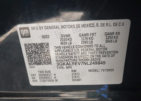 2022 GMC Terrain At4 from USA, damaged, VIN 3GKALYEV7NL249845